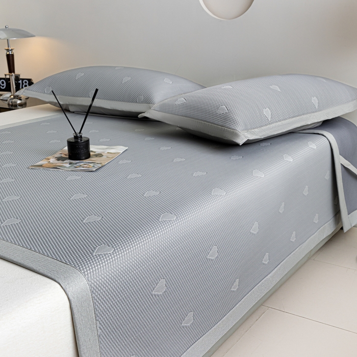 91家纺网 家纺一手货源 找家纺 阿亮家居 2025新款凉席凉豆豆软席床席款 心相印-冰川灰