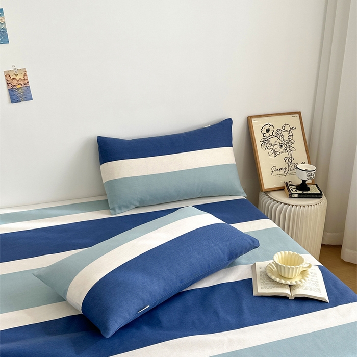 91家纺网 家纺一手货源 找家纺 绒艺席业 2025新款简约原棉印花老粗布床单 明治