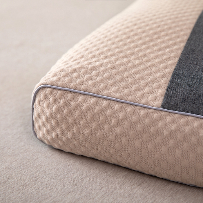 91家纺网 家纺一手货源 找家纺 九州枕芯 2025新款针织双拼纯荞麦枕 卡其色