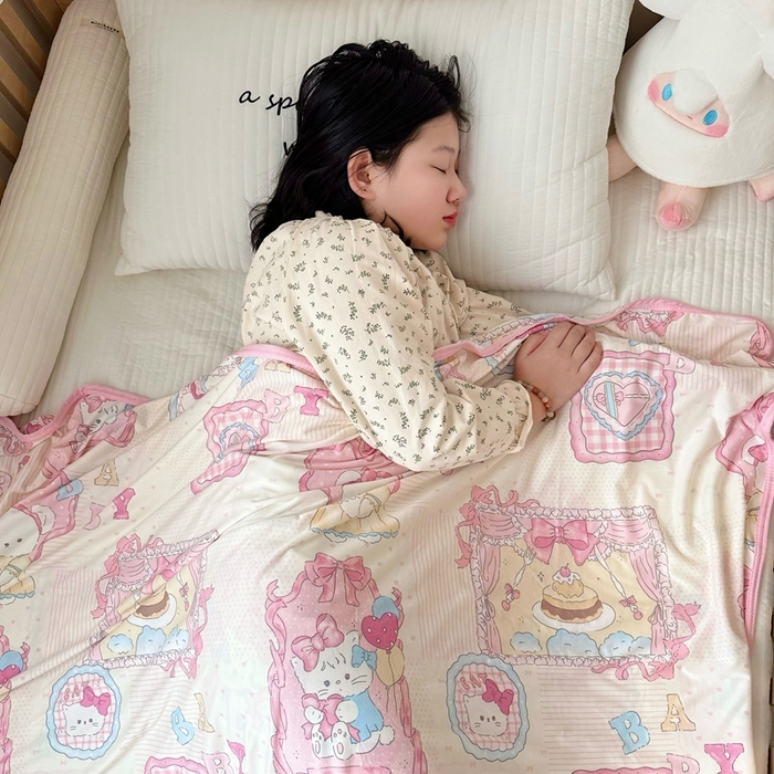 91家纺网 家纺一手货源 找家纺 嗨生活 2025新款婴儿裸睡级凉感针织毯幼儿园夏被儿童夏被毯子 蛋糕铺