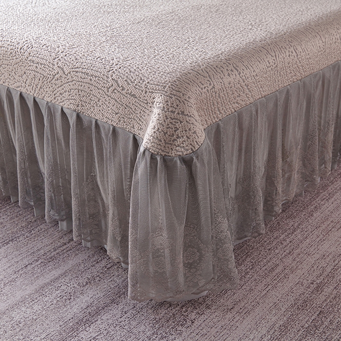 91家纺网 家纺一手货源 找家纺 梵克保罗 2025新款7A抗菌母婴级纯乙纶PE刺绣凉感丝豆豆席床单款 肌理纹-香槟