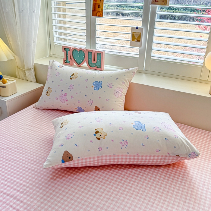 91家纺网 家纺一手货源 找家纺 洺兰家居 2025新款A类全棉印花麻绳款夏被四件套 快乐狗狗