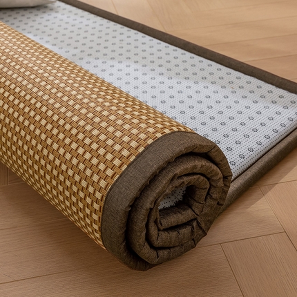 2025新款包边工艺凉感冰藤地铺睡垫系列凉席地垫 白玉藤