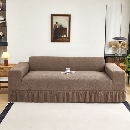 91家纺网 家纺一手货源 找家纺 （总）逐日沙发套 2025新款提花裙摆款沙发套-叶沙