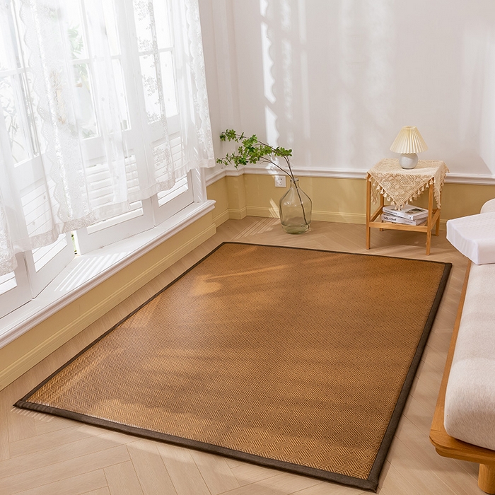 91家纺网 家纺一手货源 找家纺 2025新款包边工艺凉感冰藤地铺睡垫系列凉席地垫 饼干花