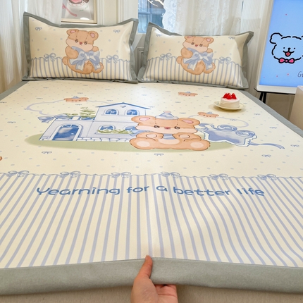 91家纺网 家纺一手货源 找家纺 （总）柒月 2025新款大版数码印花碳光冰丝席