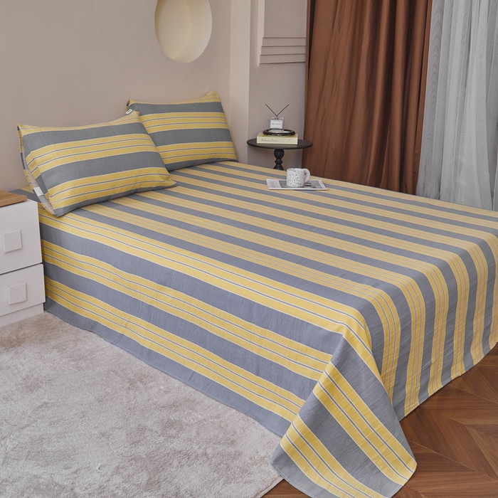 91家纺网 家纺一手货源 找家纺 绒艺席业 2025新款简约原棉印花老粗布床单 温馨