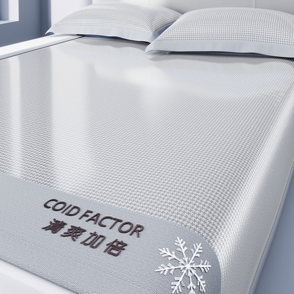 91家纺网 家纺一手货源 找家纺 孩子王家纺 2025凉感冰丝藤席凉席席子-千鸟格系列 千鸟格-高级灰