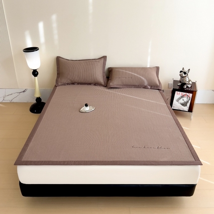 孩子王家纺 2025新款冰丝席提花冰豆豆床单床笠-暮野系列 暮野-时尚咖