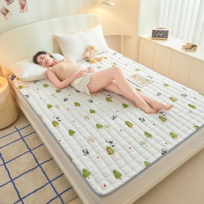 91家纺网 家纺一手货源 找家纺 丽诺床垫2025年全棉抗菌床褥床垫床护垫 熊猫仔仔