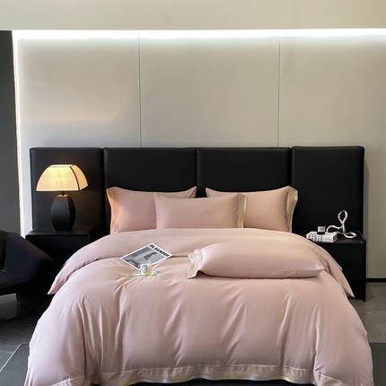 金阳光家纺 2025新款莱赛尔天丝刺绣四件套 浅豆沙