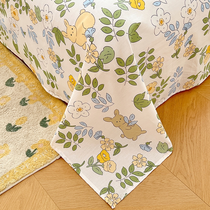 91家纺网 家纺一手货源 找家纺 世爵 2025新款全棉印花小清新单品系列-单被套 云萌小兔