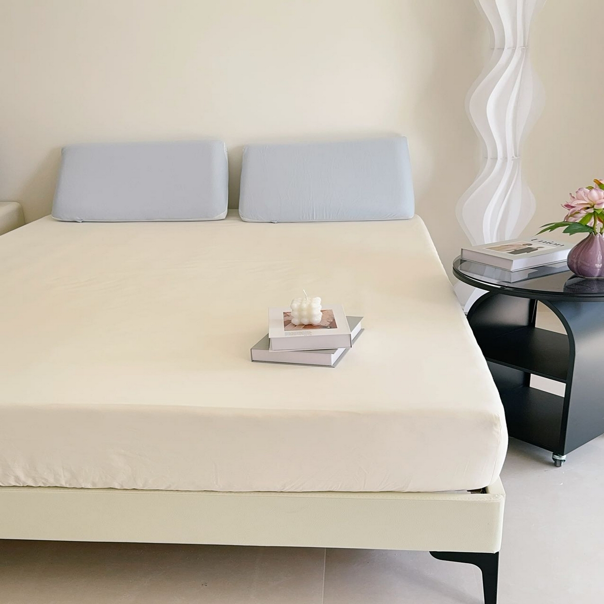 91家纺网 家纺一手货源 找家纺 兜米家居 2025新款纯色全棉床笠 生椰姜茶