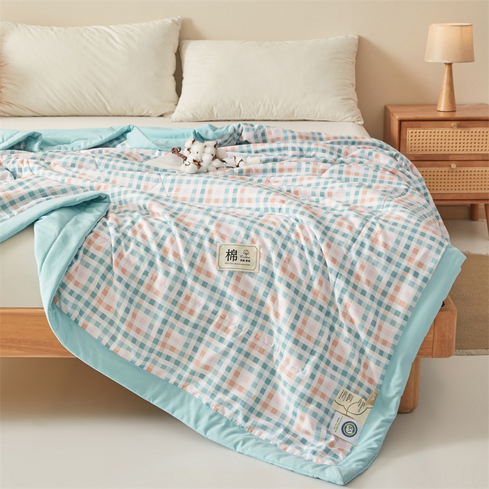 91家纺网 家纺一手货源 找家纺 魅图家纺 2025新款A类云朵棉抗菌棉花夏被 千彩格