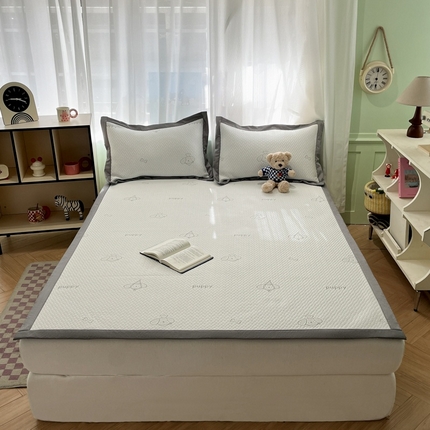 孩子王家纺 2025新款冰丝席提花冰豆豆系列床单床笠 嗨嗨乐园