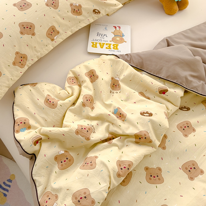 91家纺网 家纺一手货源 找家纺 星巴k家纺 2025新款A类水洗双层纱大豆纤维夏被夏凉被空调被 可乐熊