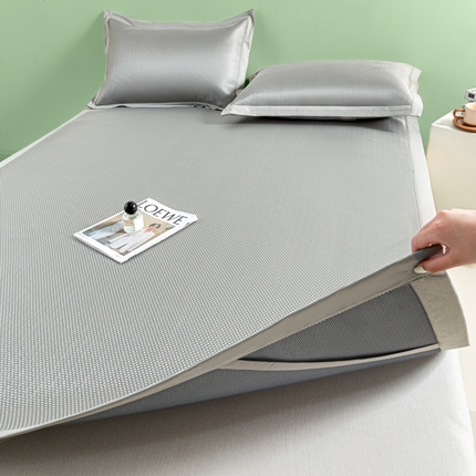 阿亮家居 2025新款凉席碳光席冰丝席三件套 漫天星-灰