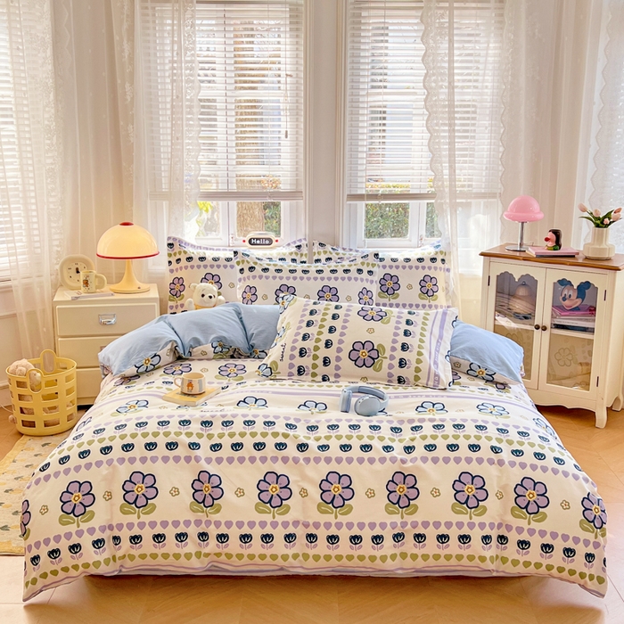 91家纺网 家纺一手货源 找家纺 世爵 2025新款全棉印花小清新单品系列-单被套 洛丽塔