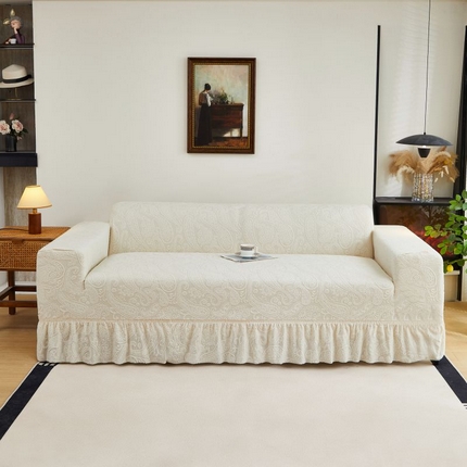 91家纺网 家纺一手货源 找家纺 （总）逐日沙发套 2025新款提花裙摆款沙发套-古罗