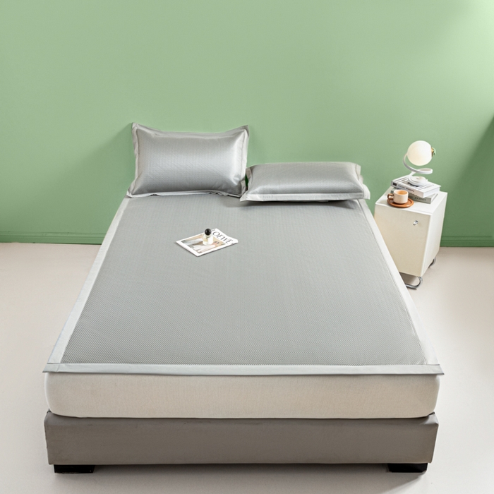 91家纺网 家纺一手货源 找家纺 阿亮家居 2025新款凉席碳光席冰丝席三件套 漫天星-灰