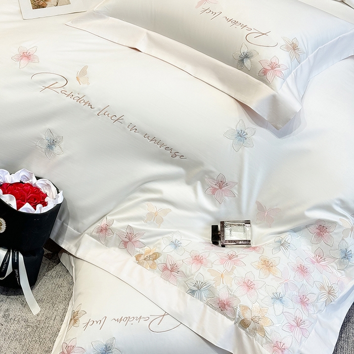 91家纺网 家纺一手货源 找家纺 星蕴家纺 2025新款澳棉正宗长绒棉四件套-诺兰 白拼玉