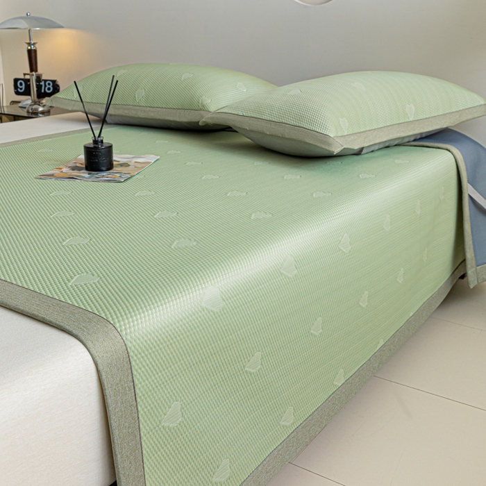 91家纺网 家纺一手货源 找家纺 阿亮家居 2025新款凉席凉豆豆软席床席款 心相印-梵克绿