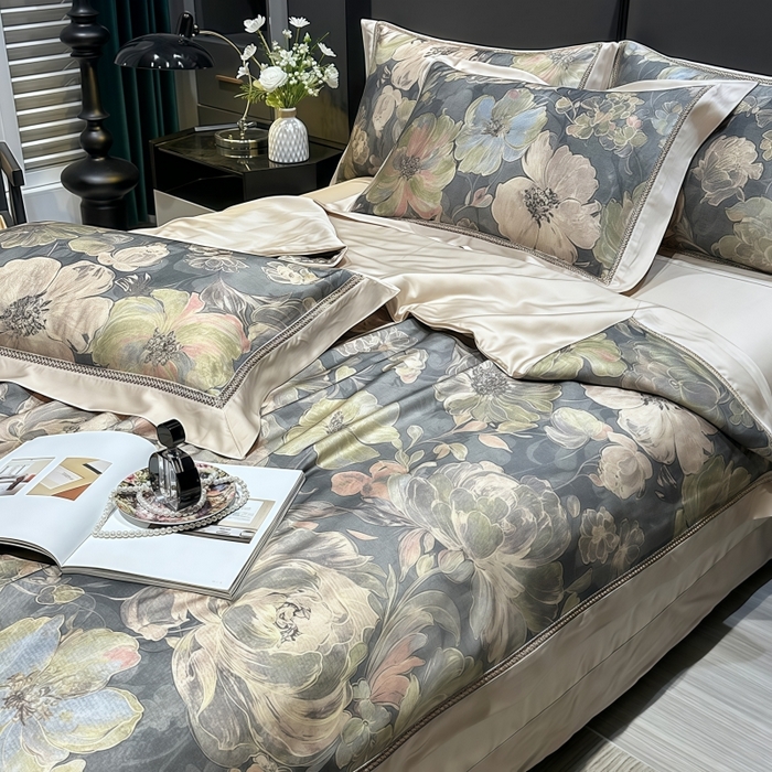 91家纺网 家纺一手货源 找家纺 欧夏2025春夏新款兰精天丝数码印花镂空夏被夏凉被空调被 暗香