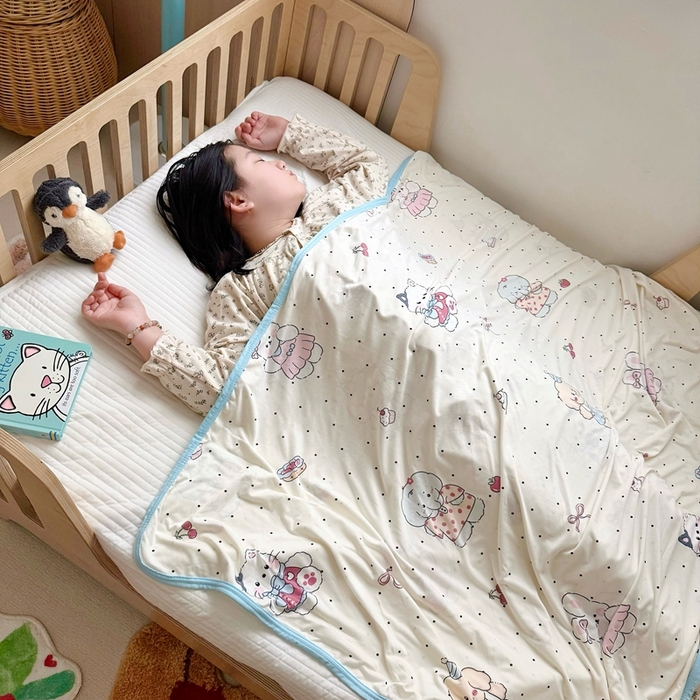 91家纺网 家纺一手货源 找家纺 嗨生活 2025新款婴儿裸睡级凉感针织毯幼儿园夏被儿童夏被毯子 小卡通