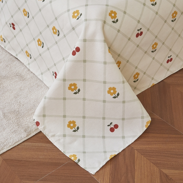 91家纺网 家纺一手货源 找家纺 绒艺席业 2025新款简约原棉印花老粗布床单 小黄花