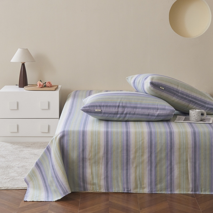 91家纺网 家纺一手货源 找家纺 绒艺席业 2025新款简约原棉印花老粗布床单 森沐