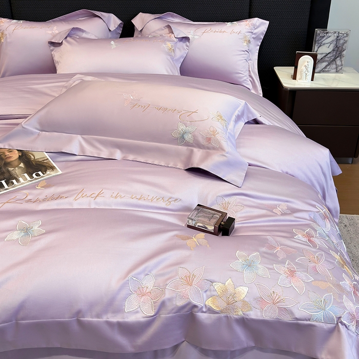 91家纺网 家纺一手货源 找家纺 星蕴家纺 2025新款澳棉正宗长绒棉四件套-诺兰 优雅紫