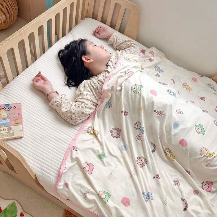 91家纺网 家纺一手货源 找家纺 嗨生活 2025新款婴儿裸睡级凉感针织毯幼儿园夏被儿童夏被毯子 可爱萌趣