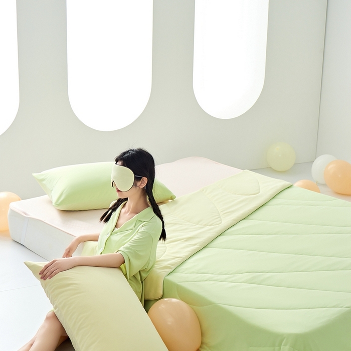 91家纺网 家纺一手货源 找家纺 LADYCOCO可可家居 2025新款凉感夏被 绿