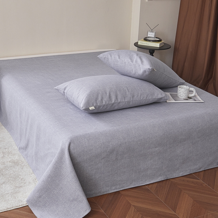 91家纺网 家纺一手货源 找家纺 绒艺席业 2025新款简约原棉印花老粗布床单 灰原