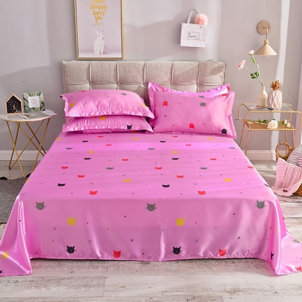 经年 2025新款丝绸印花冰丝四件套-单被套 喵星人