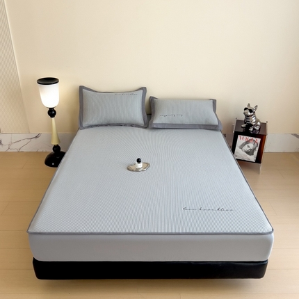 孩子王家纺 2025新款冰丝席提花冰豆豆床单床笠-暮野系列 暮野-优雅灰床笠