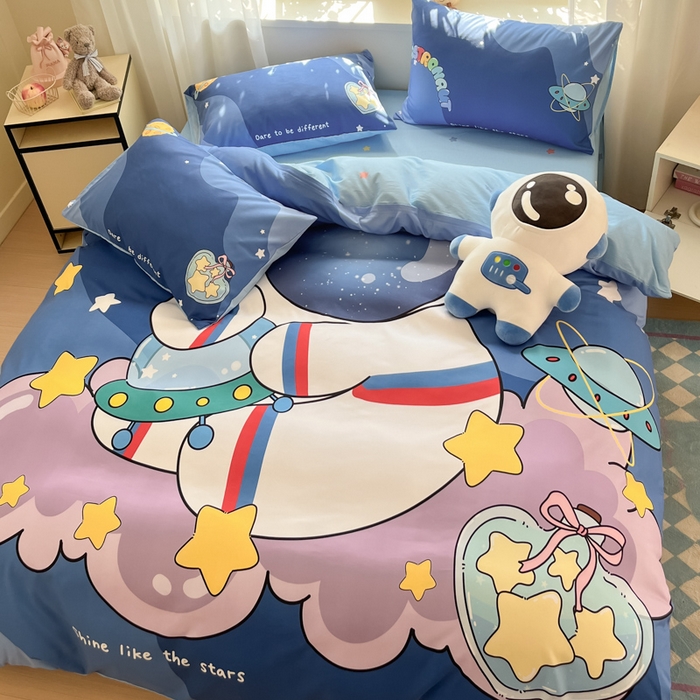 91家纺网 家纺一手货源 找家纺 博雅 2025新款纯棉宇航员四件套 星际宇航员