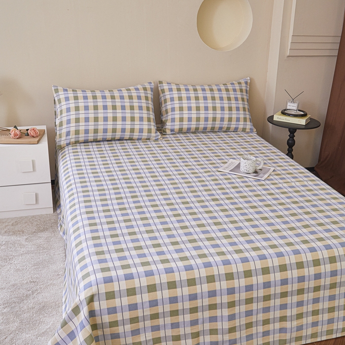 91家纺网 家纺一手货源 找家纺 绒艺席业 2025新款简约原棉印花老粗布床单 简兮米