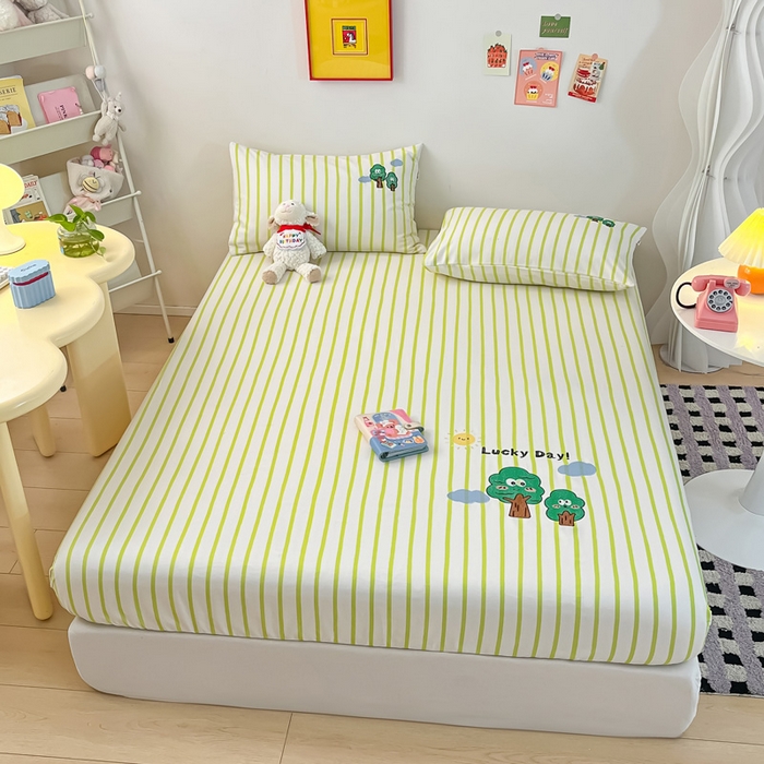 91家纺网 家纺一手货源 找家纺 雅居纺家纺 2025新款全棉老粗布床单床笠 老粗布-发财树