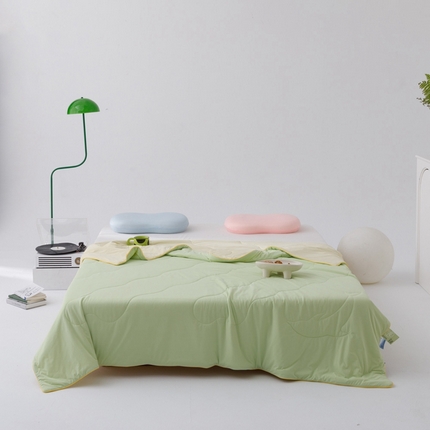 CINNY馨宜 2025新款A类170g高克重锦氨凉感冷布丁凉感防蚊即刻凉感夏被 芥末绿