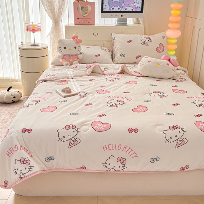 91家纺网 家纺一手货源 找家纺 暮思家居 2025新款正版授权三丽鸥A类牛奶针织棉夏被子被芯 针织棉-公主KT