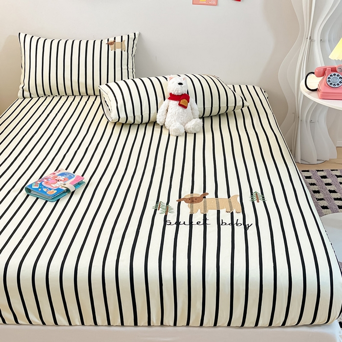 91家纺网 家纺一手货源 找家纺 雅居纺家纺 2025新款全棉老粗布床单床笠 老粗布-小绵羊