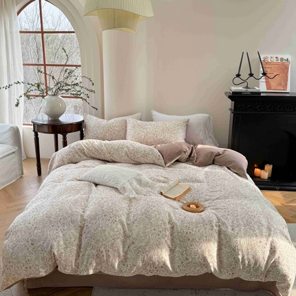 时年家纺 2025春夏新款全棉纯棉有氧双层纱四件套-碎花系列 月满西楼