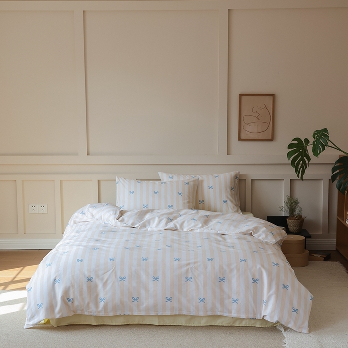 91家纺网 家纺一手货源 找家纺 棉眠 2025新款春夏花间牧歌田园系列四件套 萝莉点点