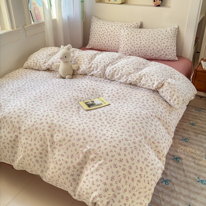 91家纺网 家纺一手货源 找家纺 冕悠家纺 2025新款热款A类高克重针织双层纱四件套系列 （提供买家秀） 花开半夏