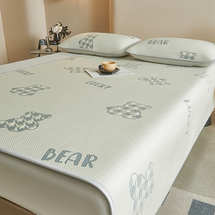 91家纺网 家纺一手货源 找家纺 柔品2025新款PE中分子凉感提花凉席系列 蓝鲸 灰-床席款