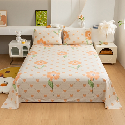 2025新款老粗布床单老粗布凉席系列-凉席 爱心花朵