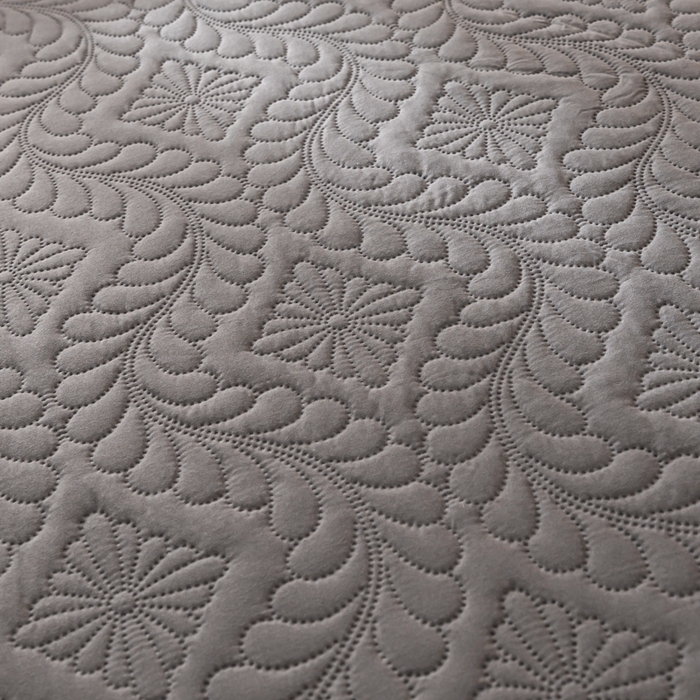 91家纺网 家纺一手货源 找家纺 梵克保罗 2025新款简约纯色水洗棉防水夹棉床笠 绅士灰