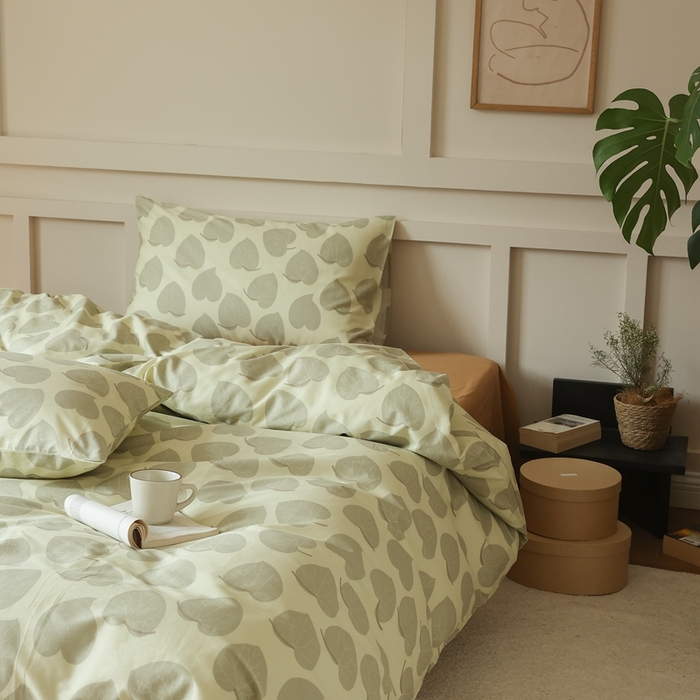 91家纺网 家纺一手货源 找家纺 棉眠 2025新款春夏花间牧歌田园系列四件套 绿影琼枝