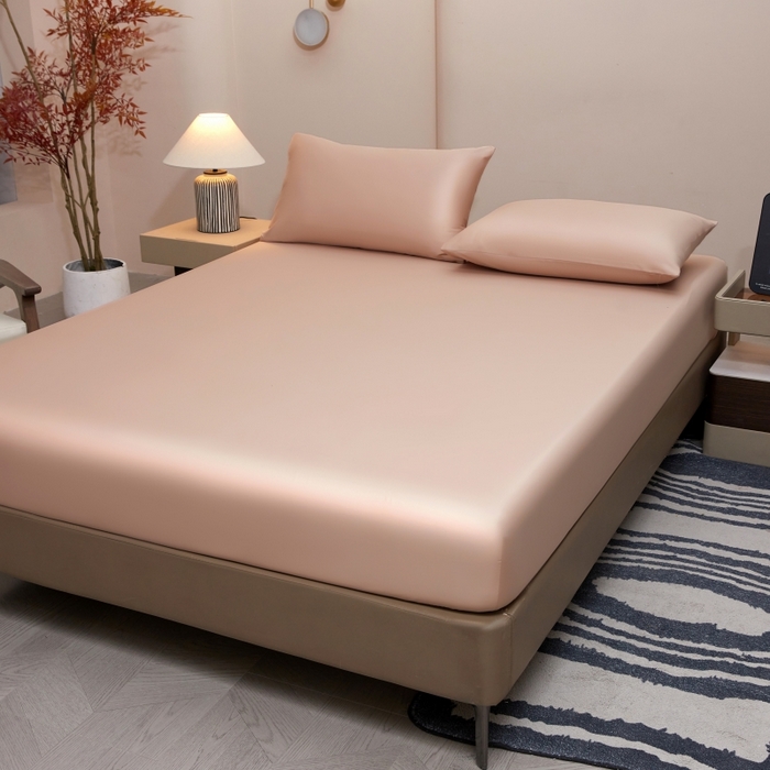 91家纺网 家纺一手货源 找家纺 梵克保罗 2025新款100支50双股全棉单品床笠 50 双股-灰灰粉